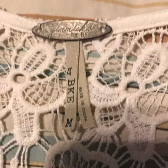 Gimmicks bke crochet floral fringe arms white Sz M - Picture 8 of 10